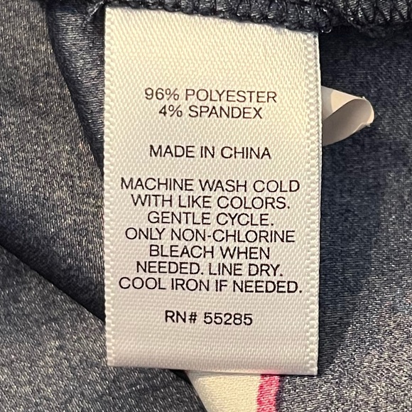 Express Women’s Navy Silky Floral Blouse with Cuffed Cap Sleeve, Deep V - Picture 7 of 8